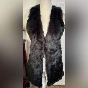 Mossimo Faux Fur Vest Black Size S